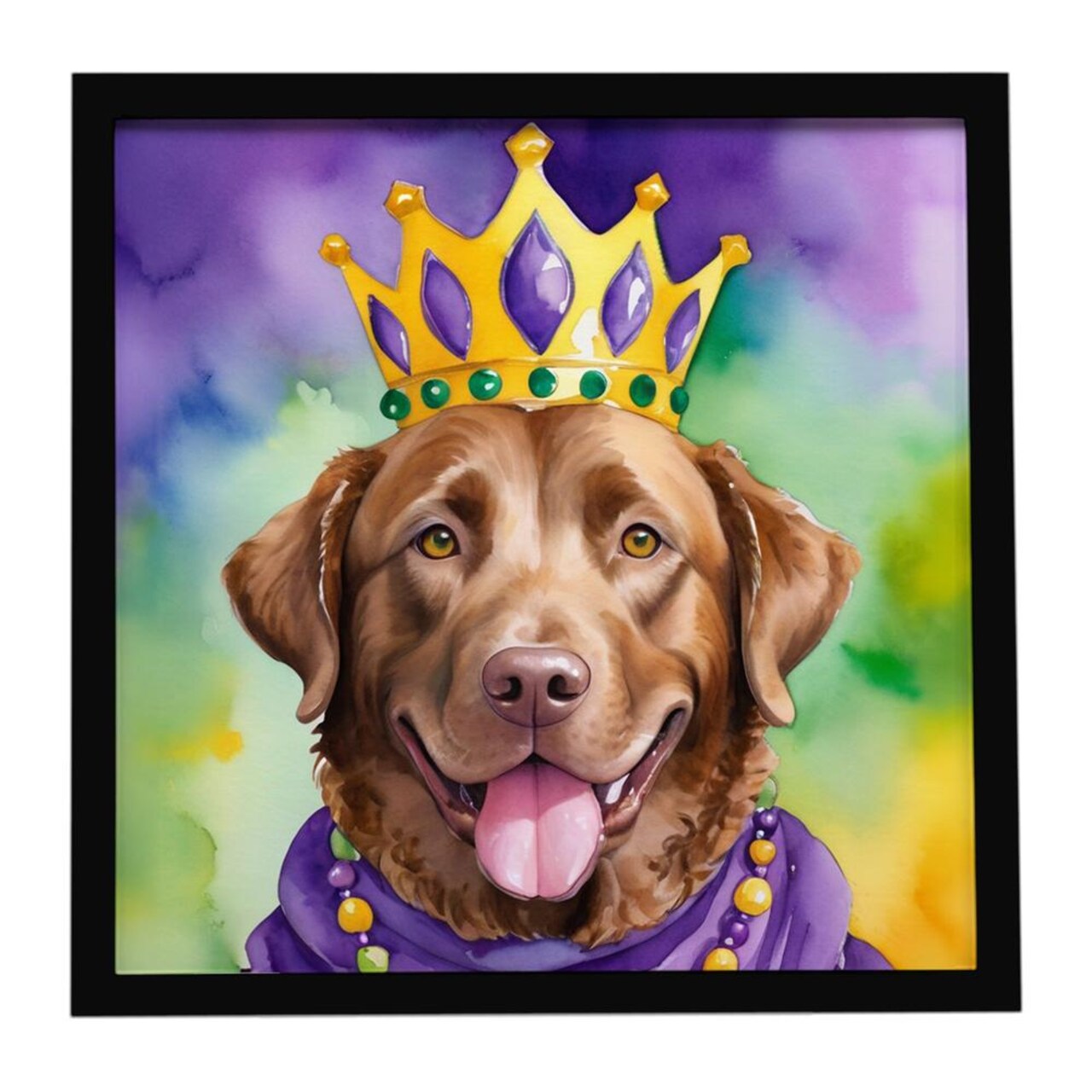 Edge Collections - 8" x 8" - Multicolor - Mardi Gras Framed Metal Wall Art Home Decor Print Ready - 1 Piece